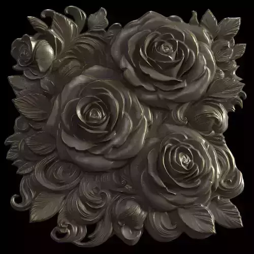 Valentine Gift of Roses Relief STL file for 3d printing or CNC