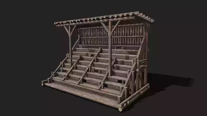 Medieval Wooden Bleacher Tribune 6
