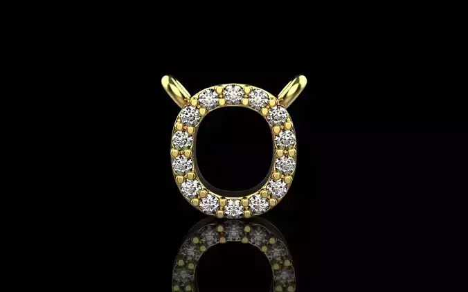 initial letter O pendant model 760 3D print model