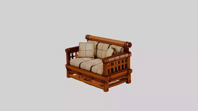 Japanese Wooden Sofa