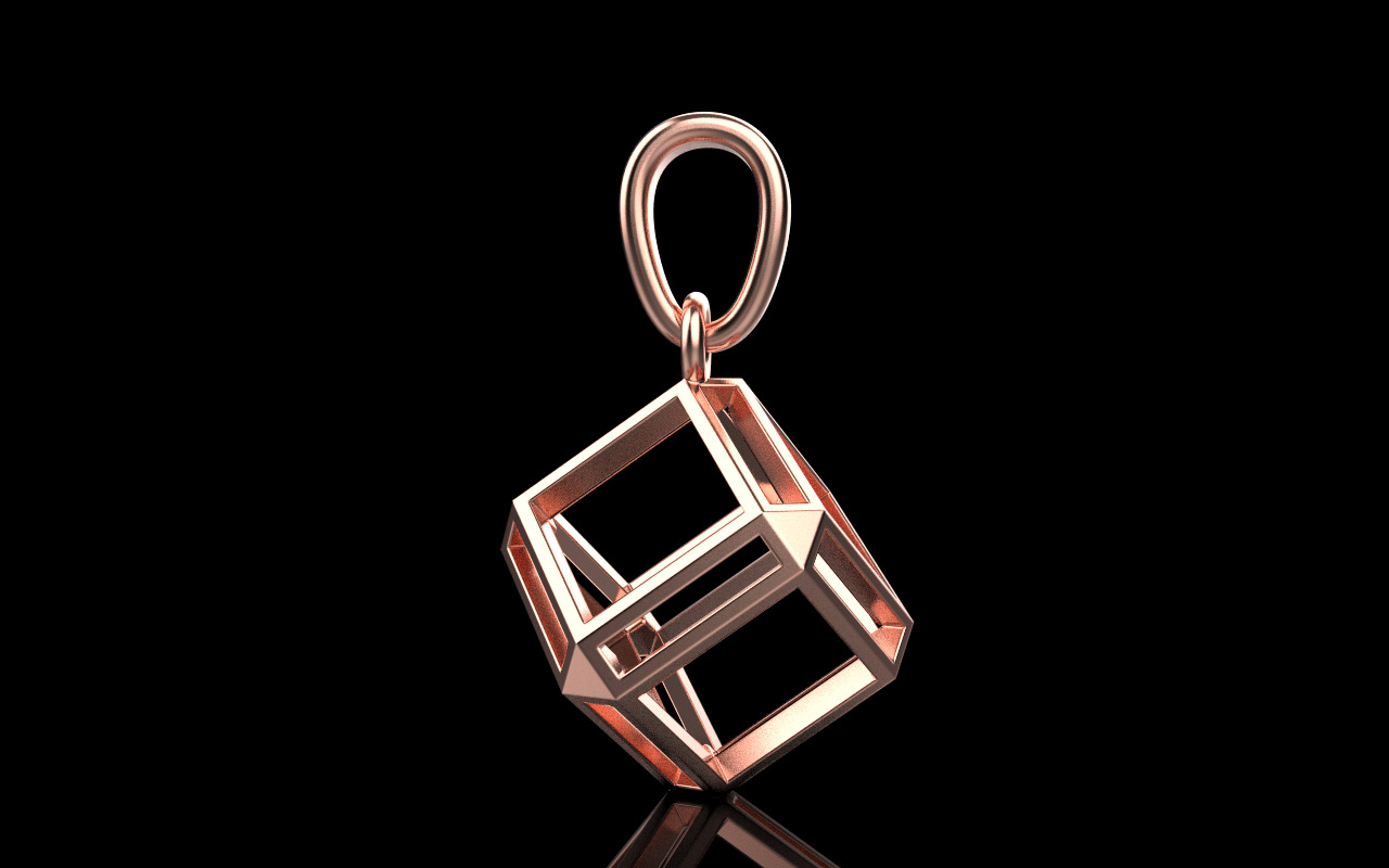 Cube pendant model 769 3D print model_14