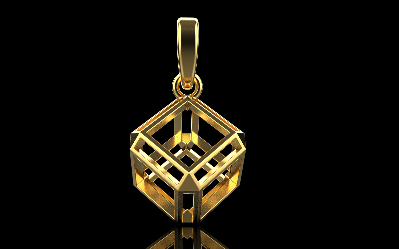 Cube pendant model 769 3D print model_16
