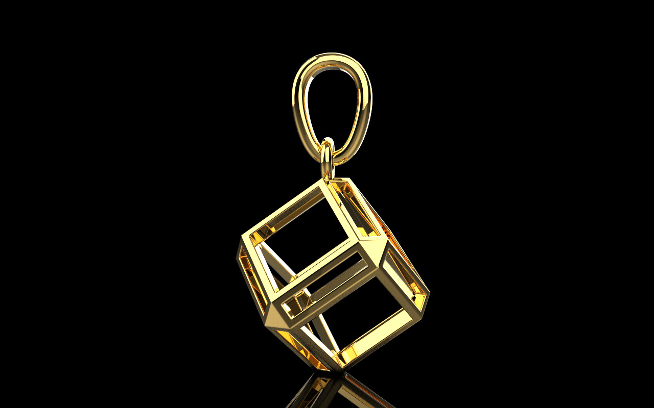Cube pendant model 769 3D print model_11