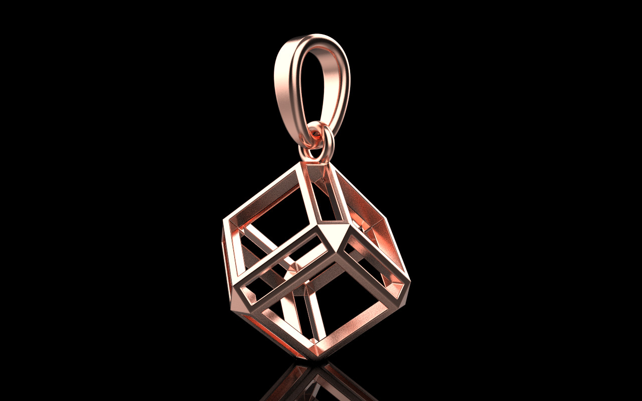 Cube pendant model 769 3D print model_25