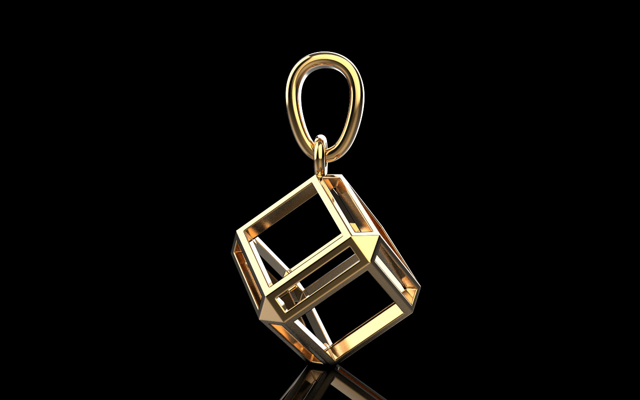 Cube pendant model 769 3D print model_12