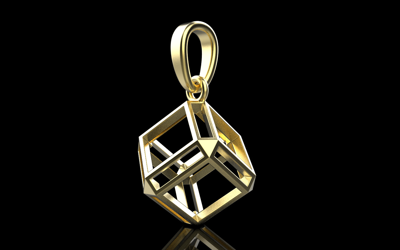 Cube pendant model 769 3D print model_23