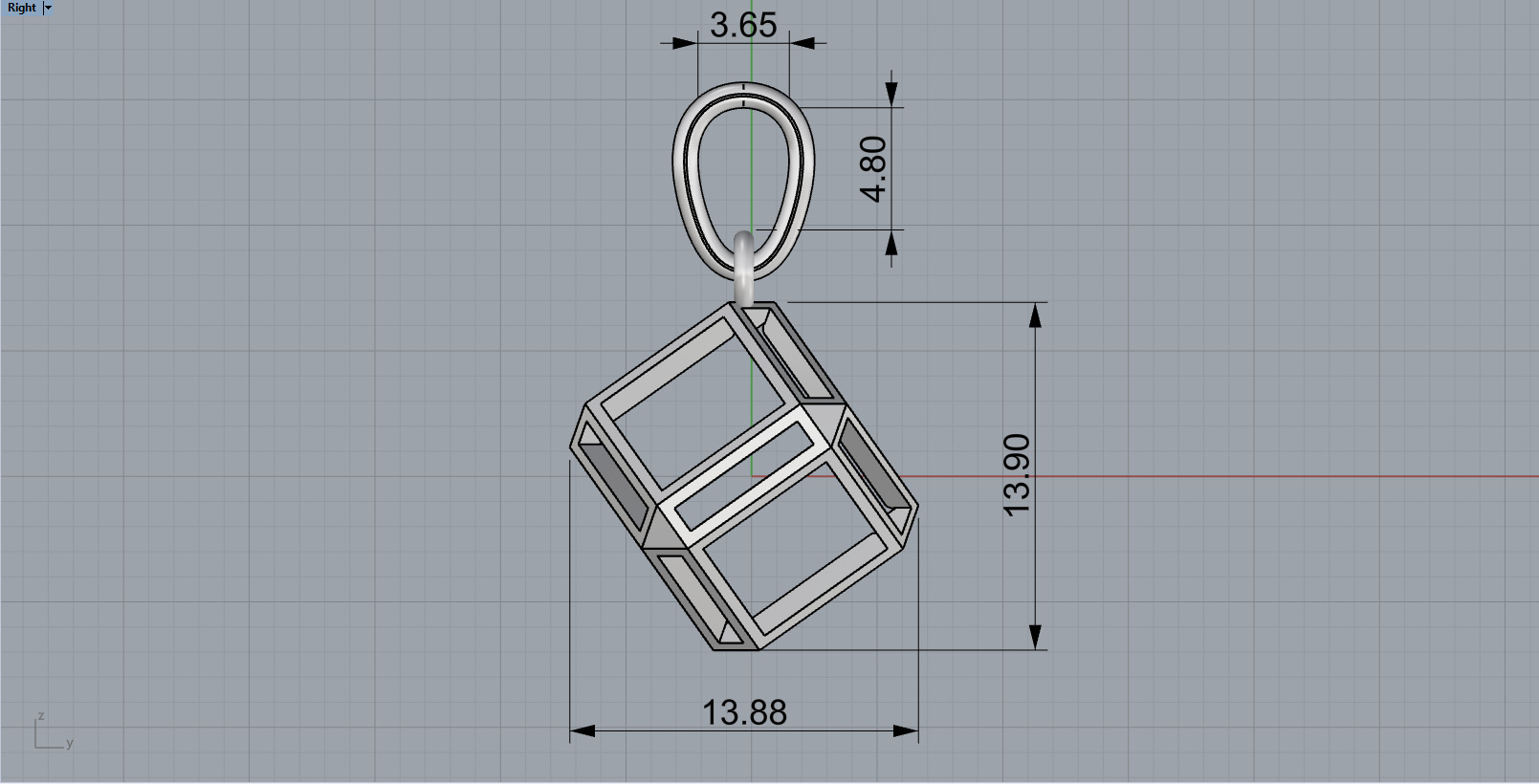 Cube pendant model 769 3D print model_7