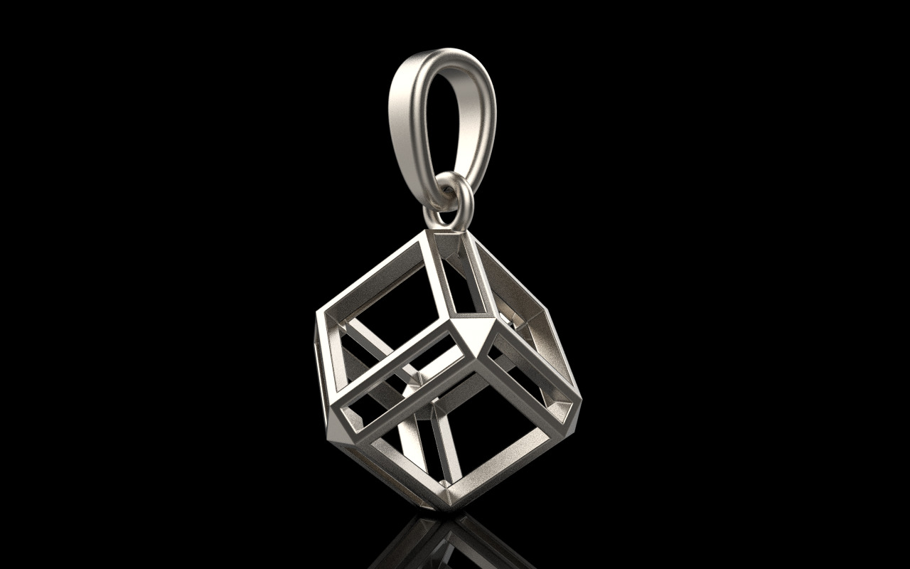 Cube pendant model 769 3D print model_1