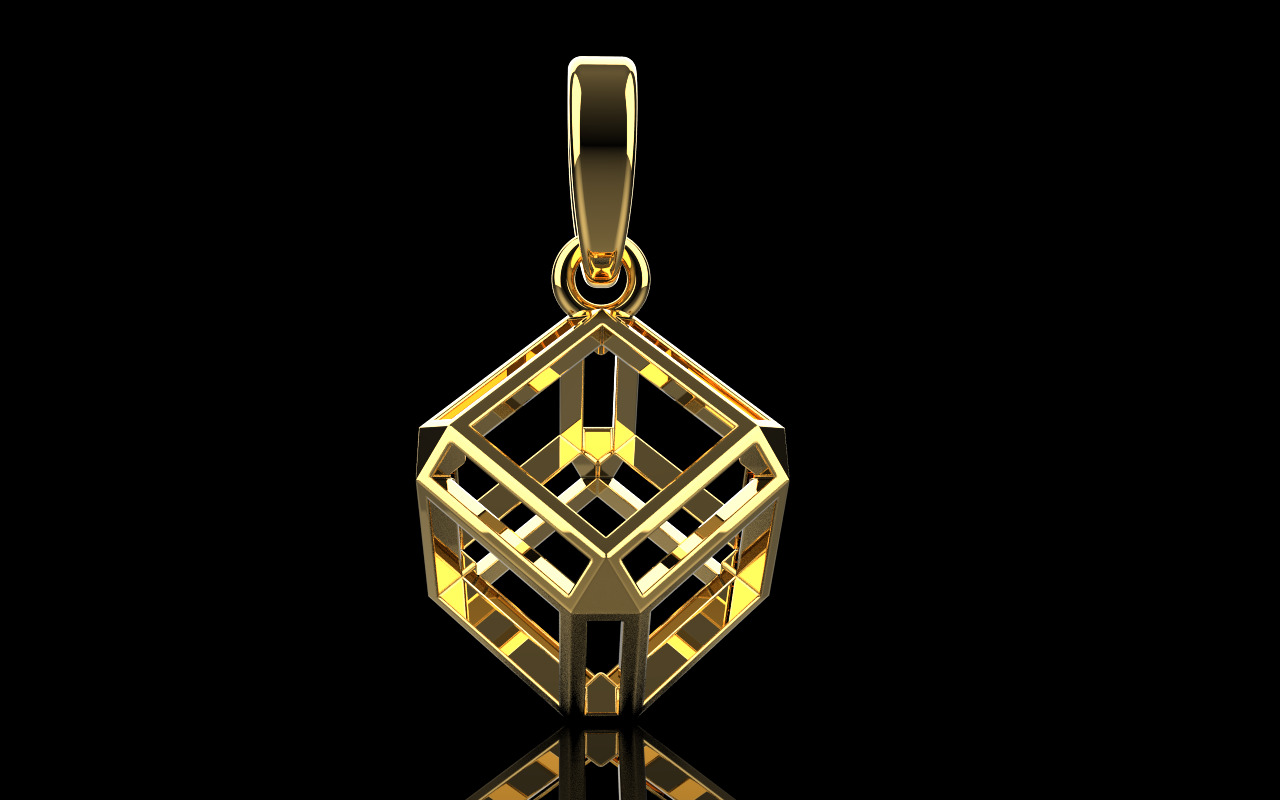 Cube pendant model 769 3D print model_18