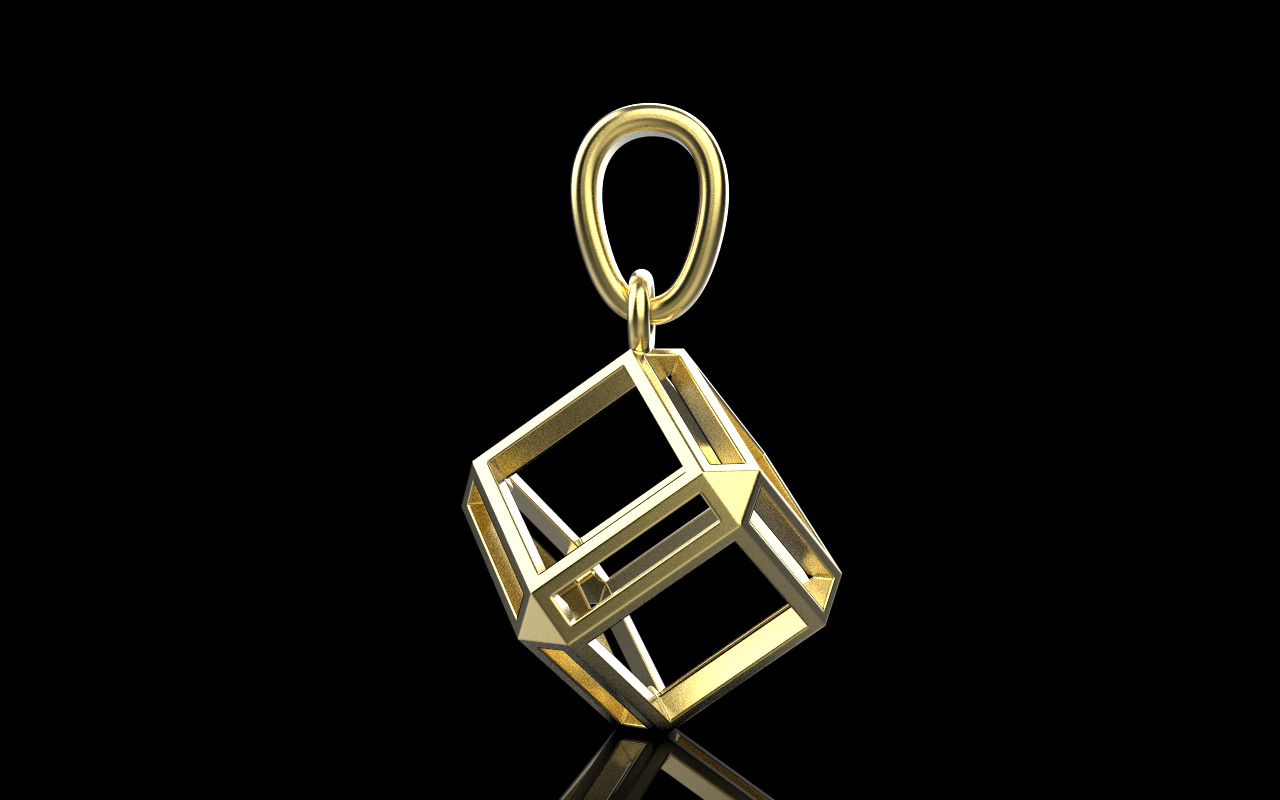 Cube pendant model 769 3D print model_10