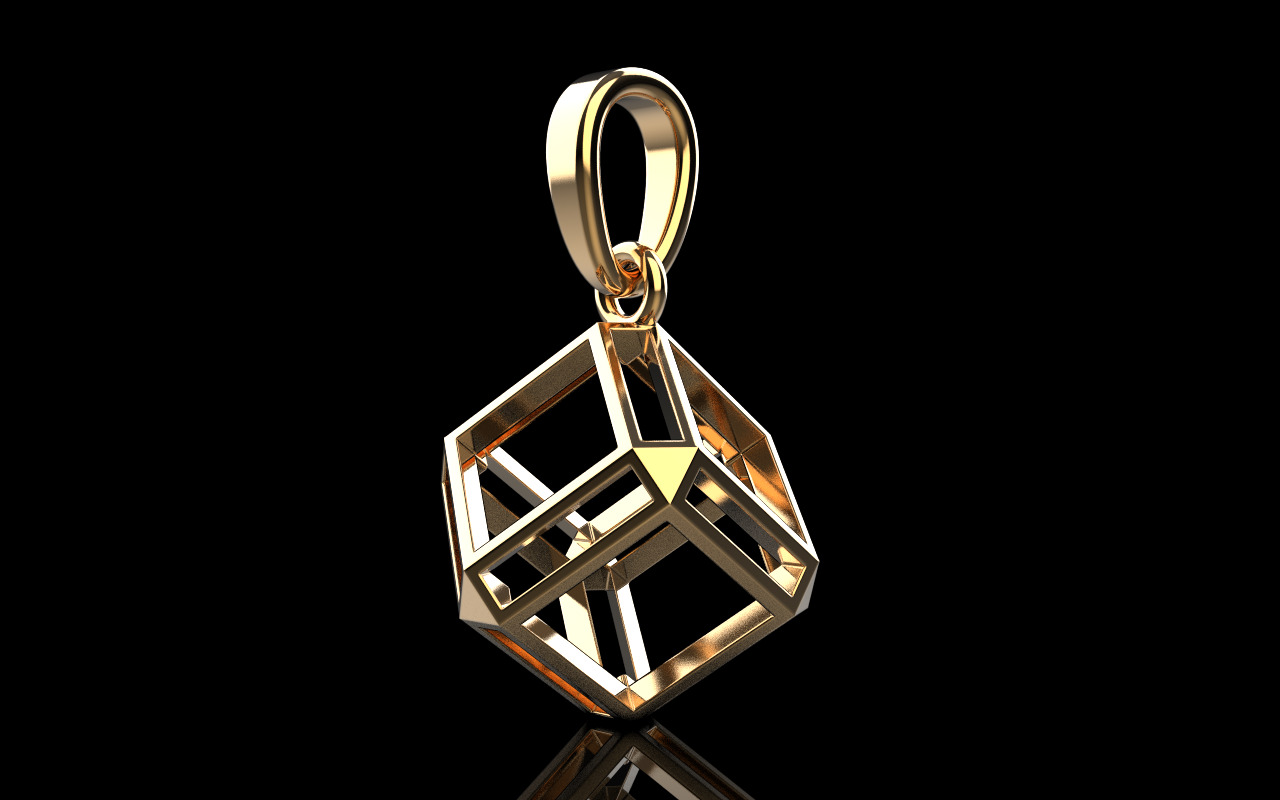 Cube pendant model 769 3D print model_24