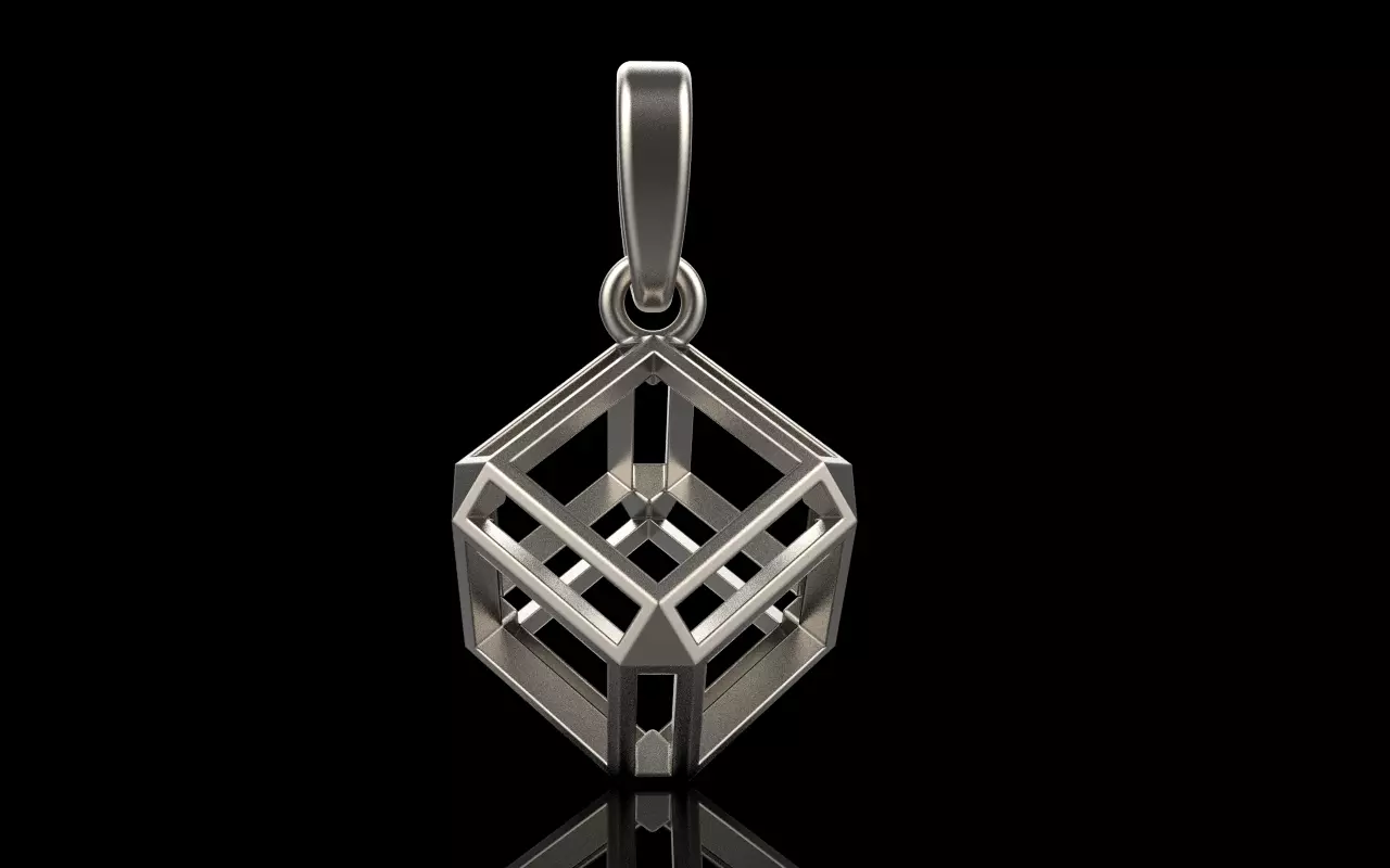 Cube pendant model 769 3D print model_0