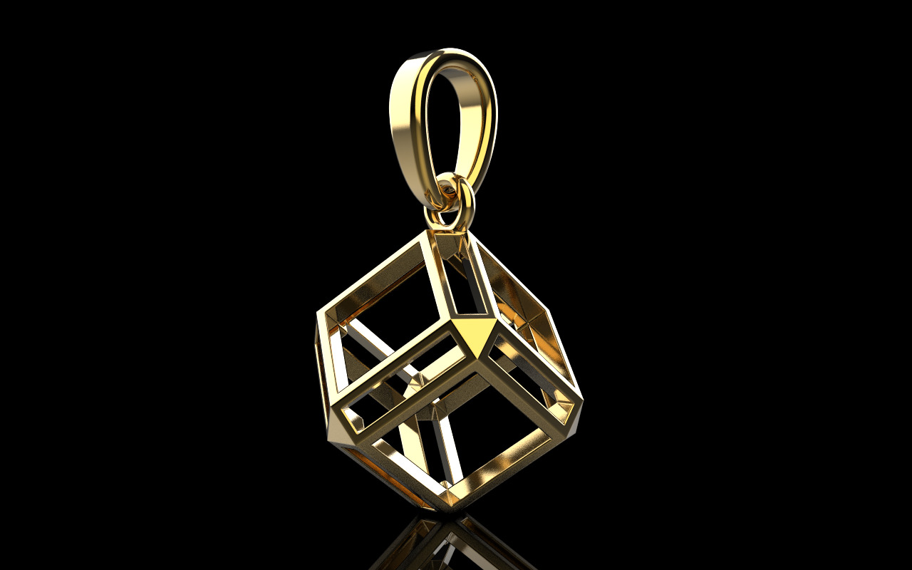 Cube pendant model 769 3D print model_26