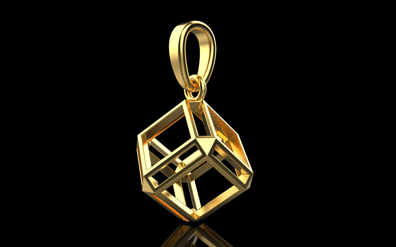 Cube pendant model 769 3D print model_22