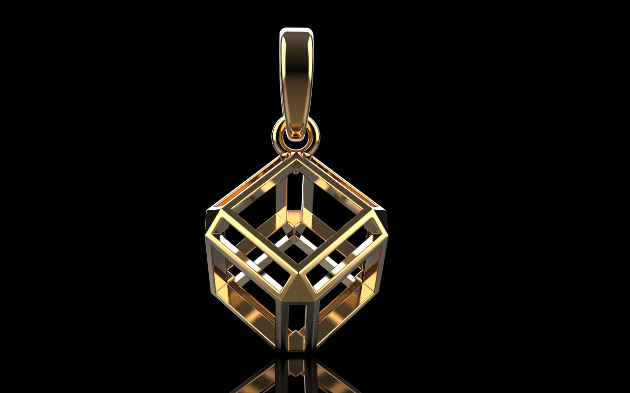 Cube pendant model 769 3D print model_19