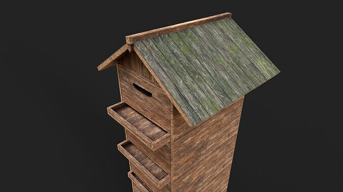 Lowpoly Honey Box Bee Farm PBR Low-poly 3D model 7
