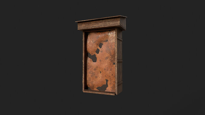 Lowpoly Honey Box Bee Farm PBR Low-poly 3D model 4