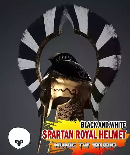 Spartan Royal Helmet v Black and White