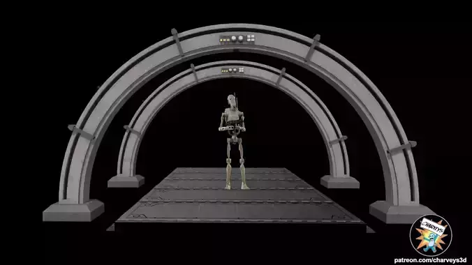 Star Wars Battle Droid Assembly Line Diorama for action figures 3D print model