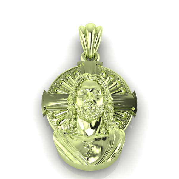 Jesus Cross Face Pendant Necklace Jewelry Charm Bracelet  3D print model_9