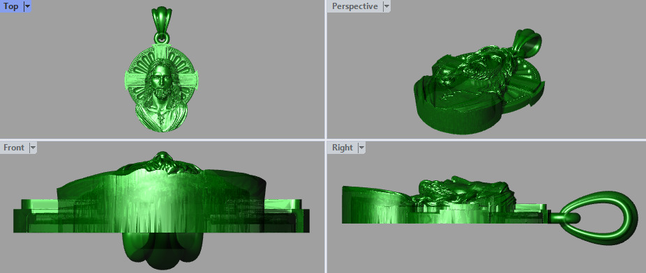 Jesus Cross Face Pendant Necklace Jewelry Charm Bracelet  3D print model_13