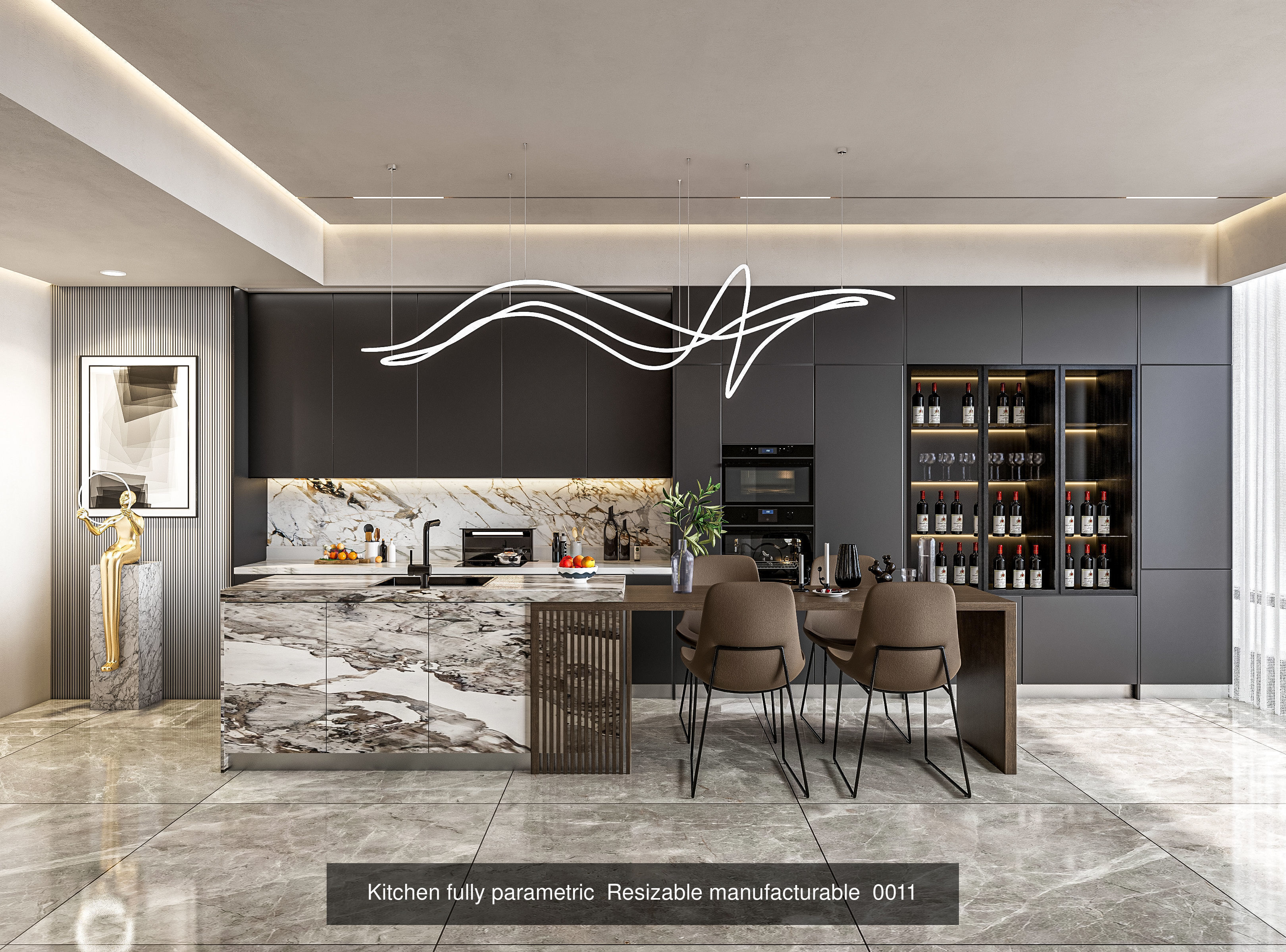 Kitchen parametric Resizable  Collection No 3  of 16 Scenes _19