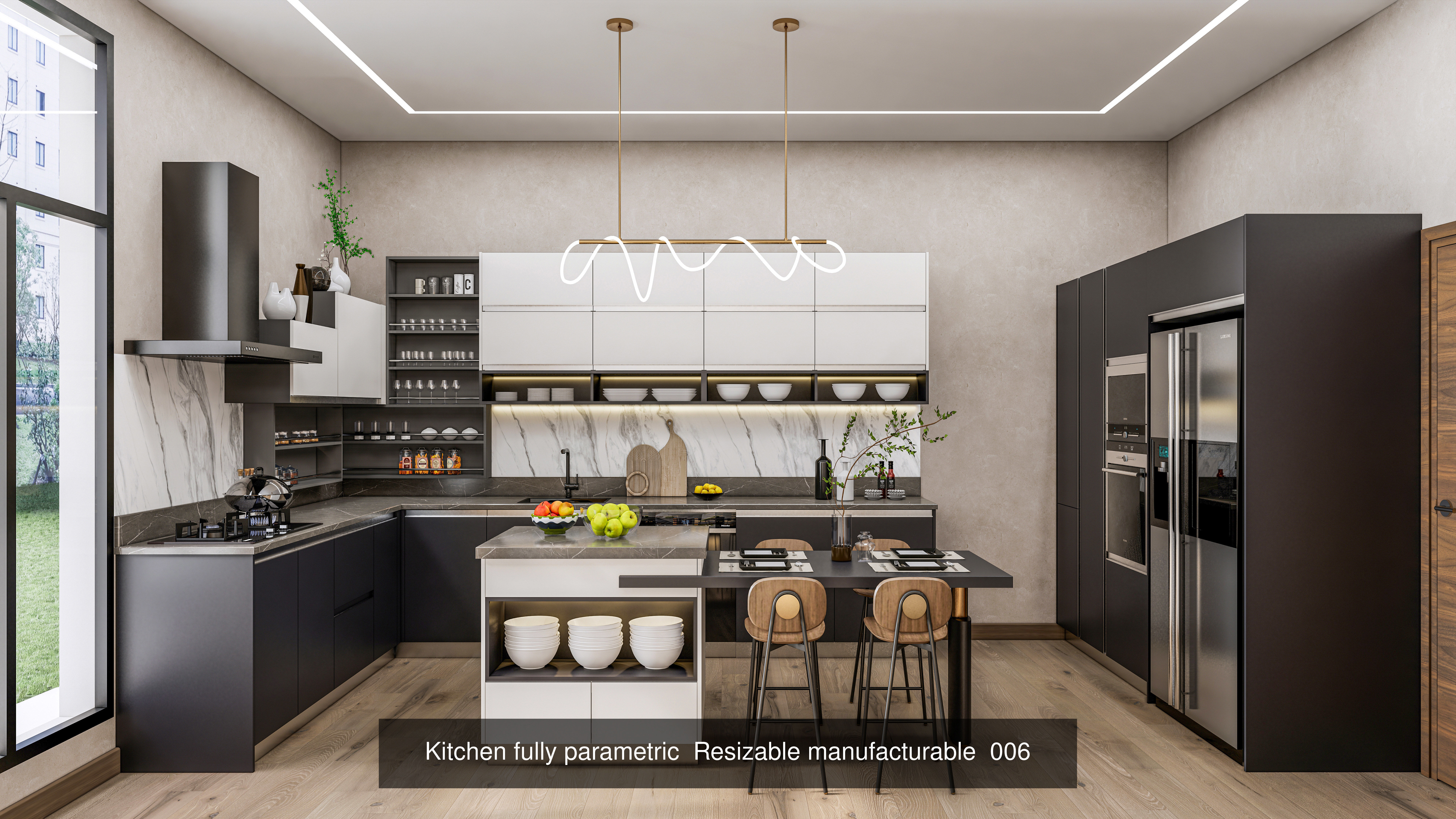Kitchen parametric Resizable  Collection No 3  of 16 Scenes _30