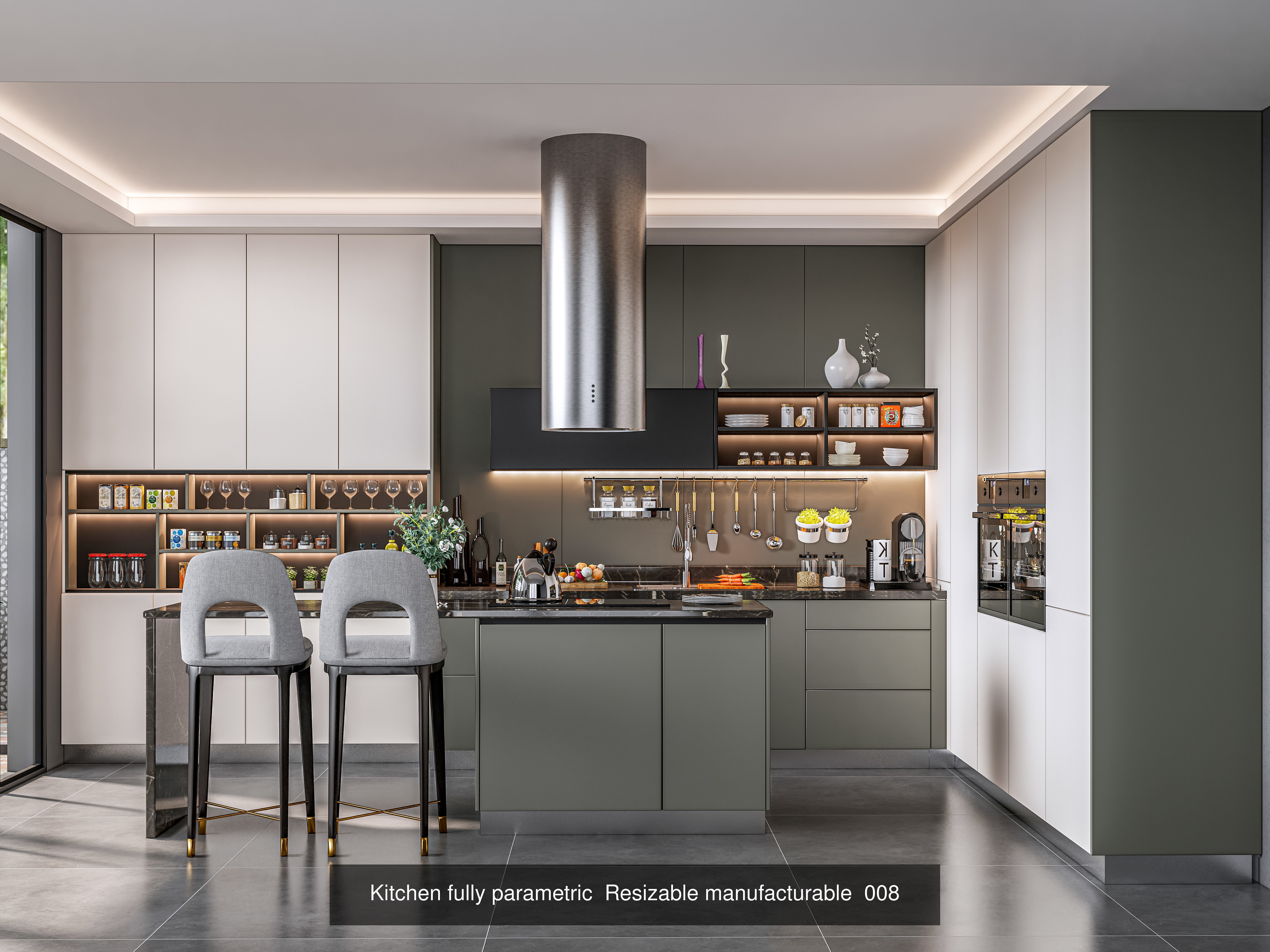 Kitchen parametric Resizable  Collection No 3  of 16 Scenes _21