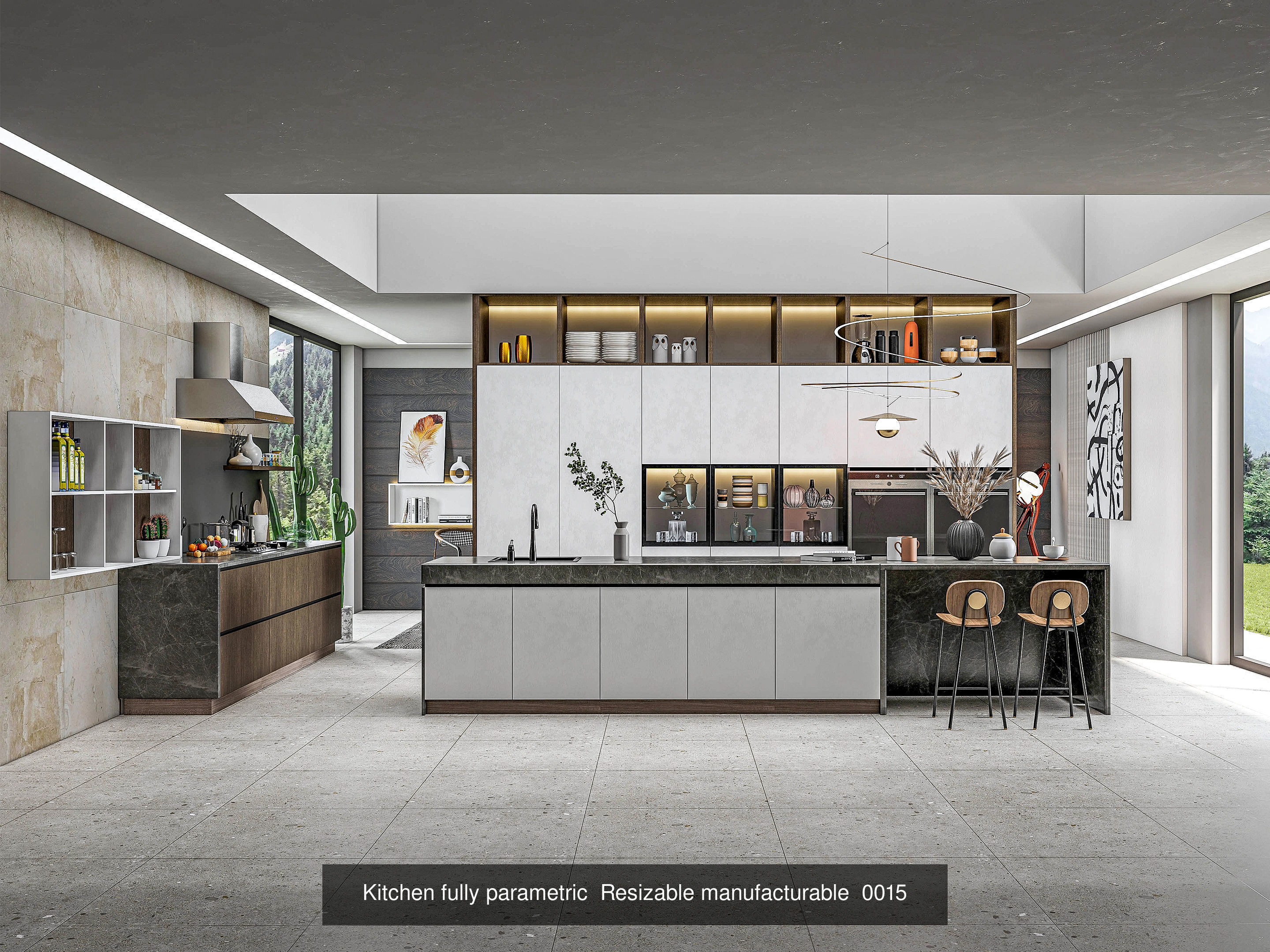 Kitchen parametric Resizable  Collection No 3  of 16 Scenes _25