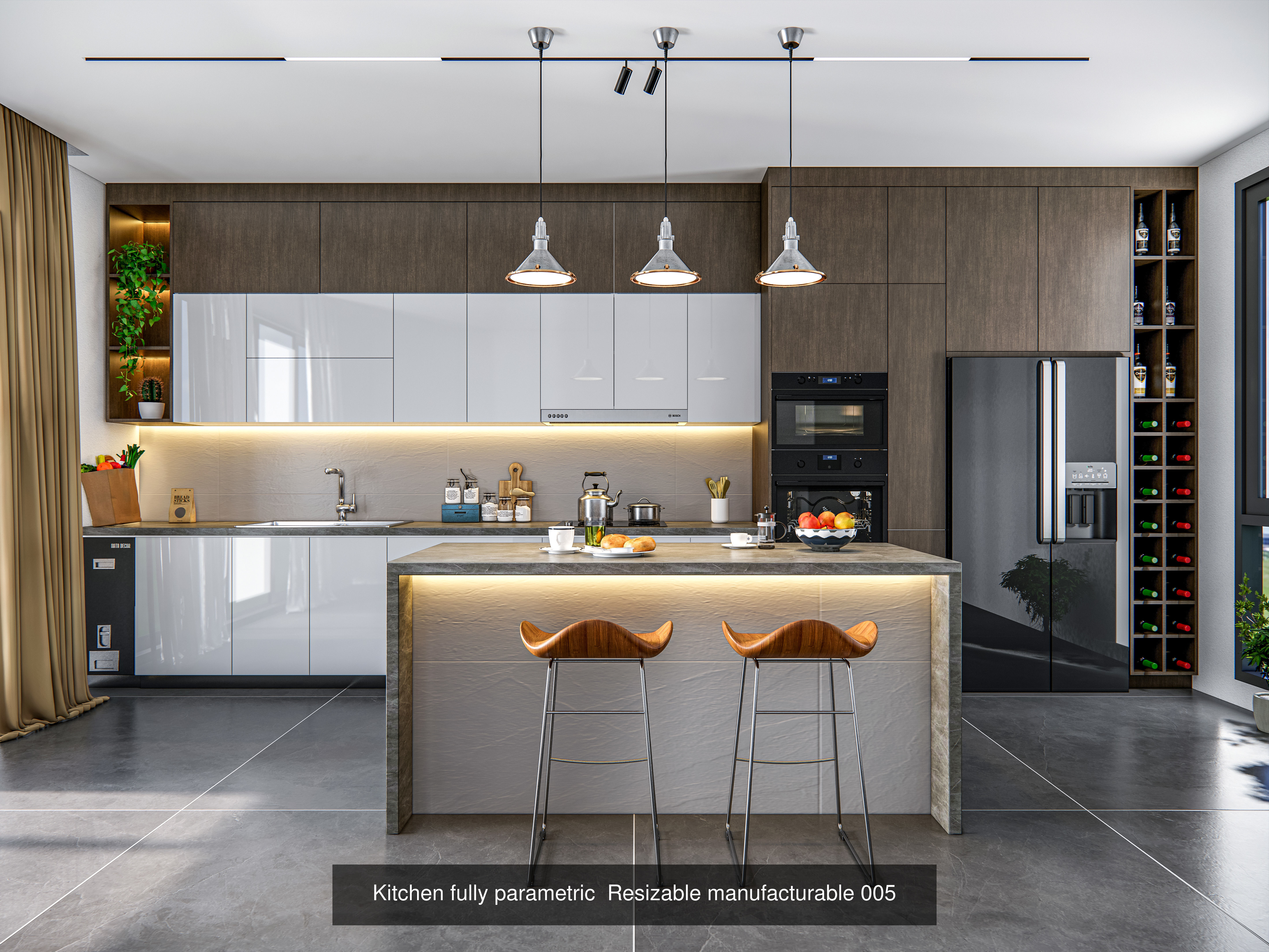 Kitchen parametric Resizable  Collection No 3  of 16 Scenes _23