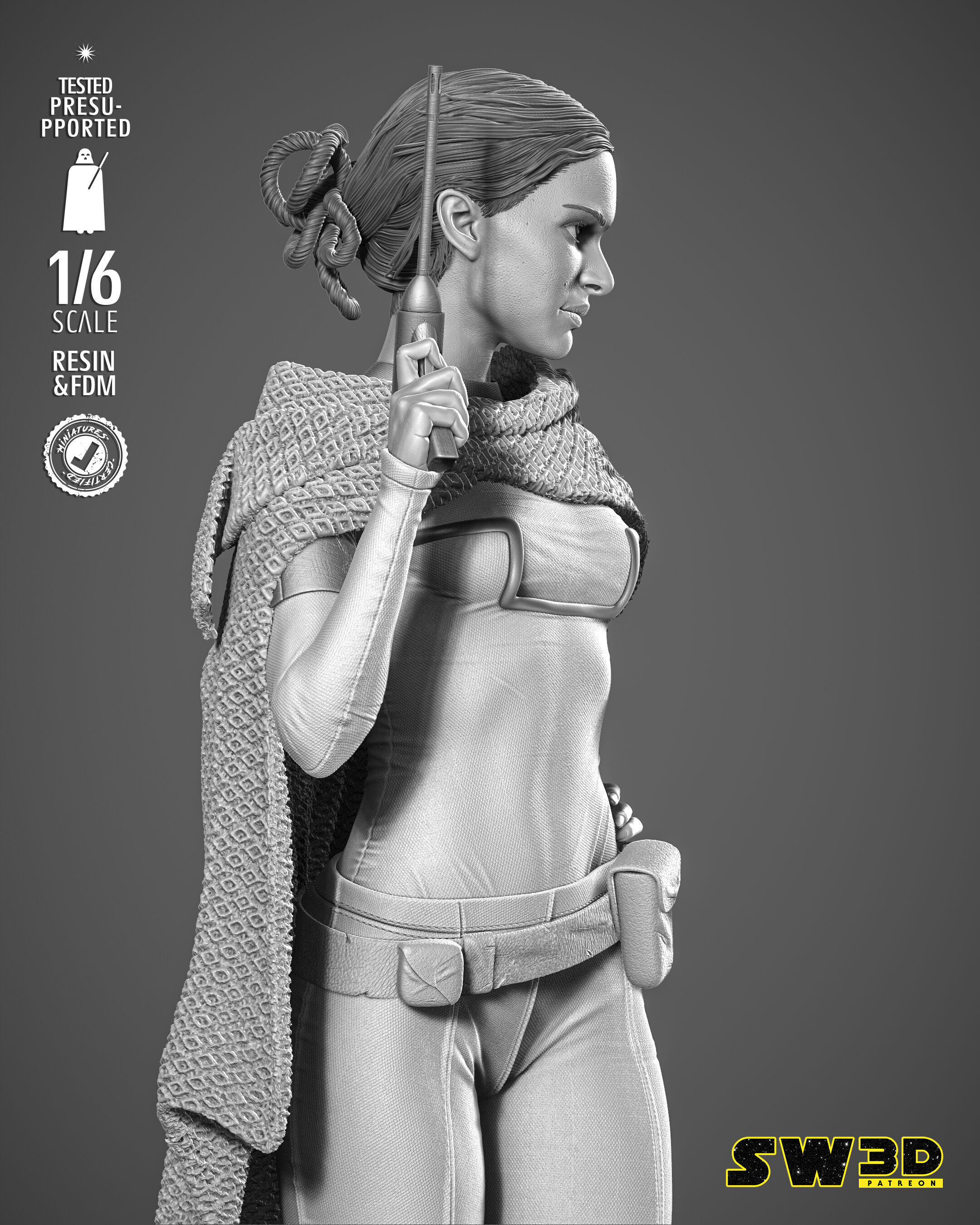 STAR WARS Padme Sculpture 3D print model_37