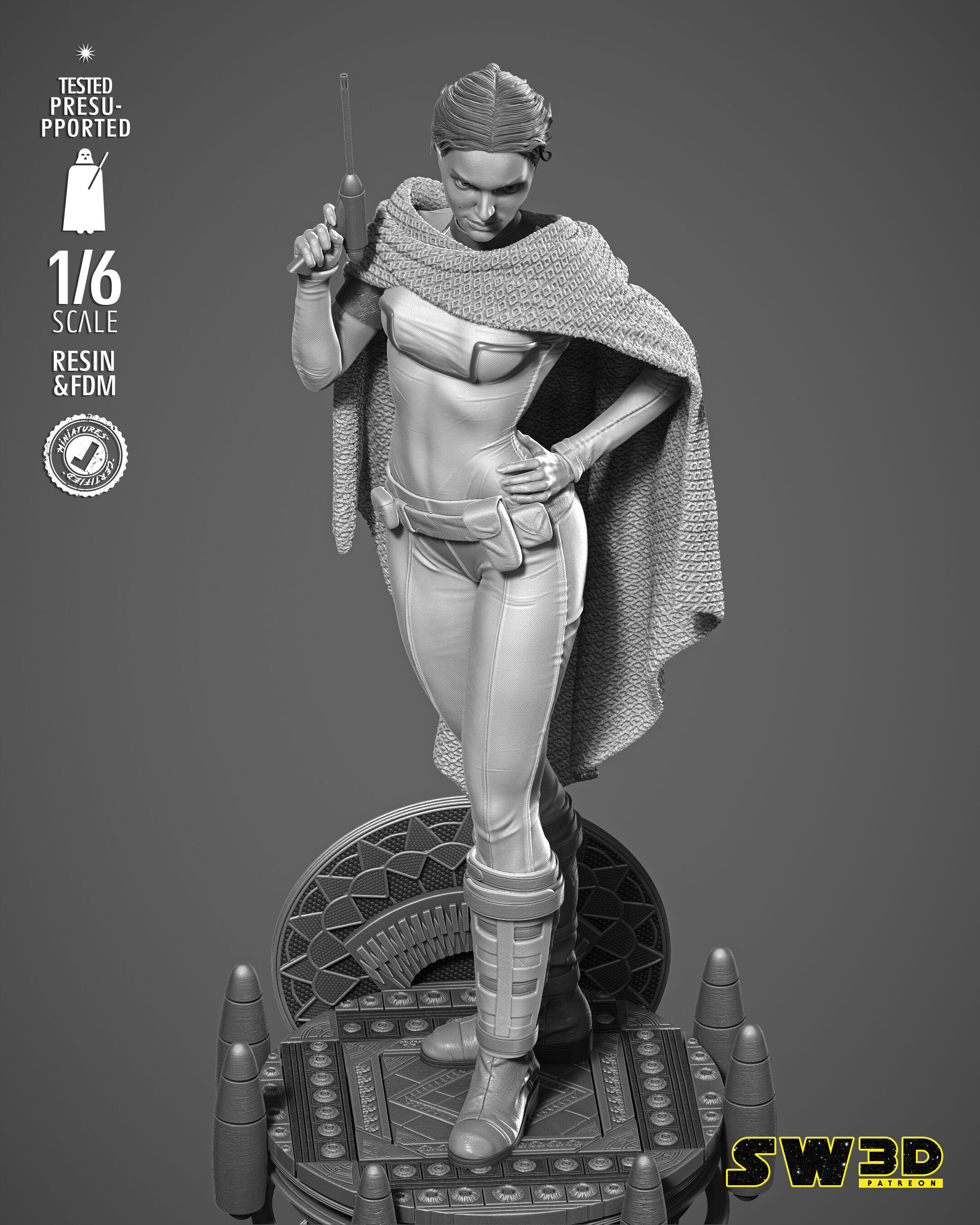 STAR WARS Padme Sculpture 3D print model_35