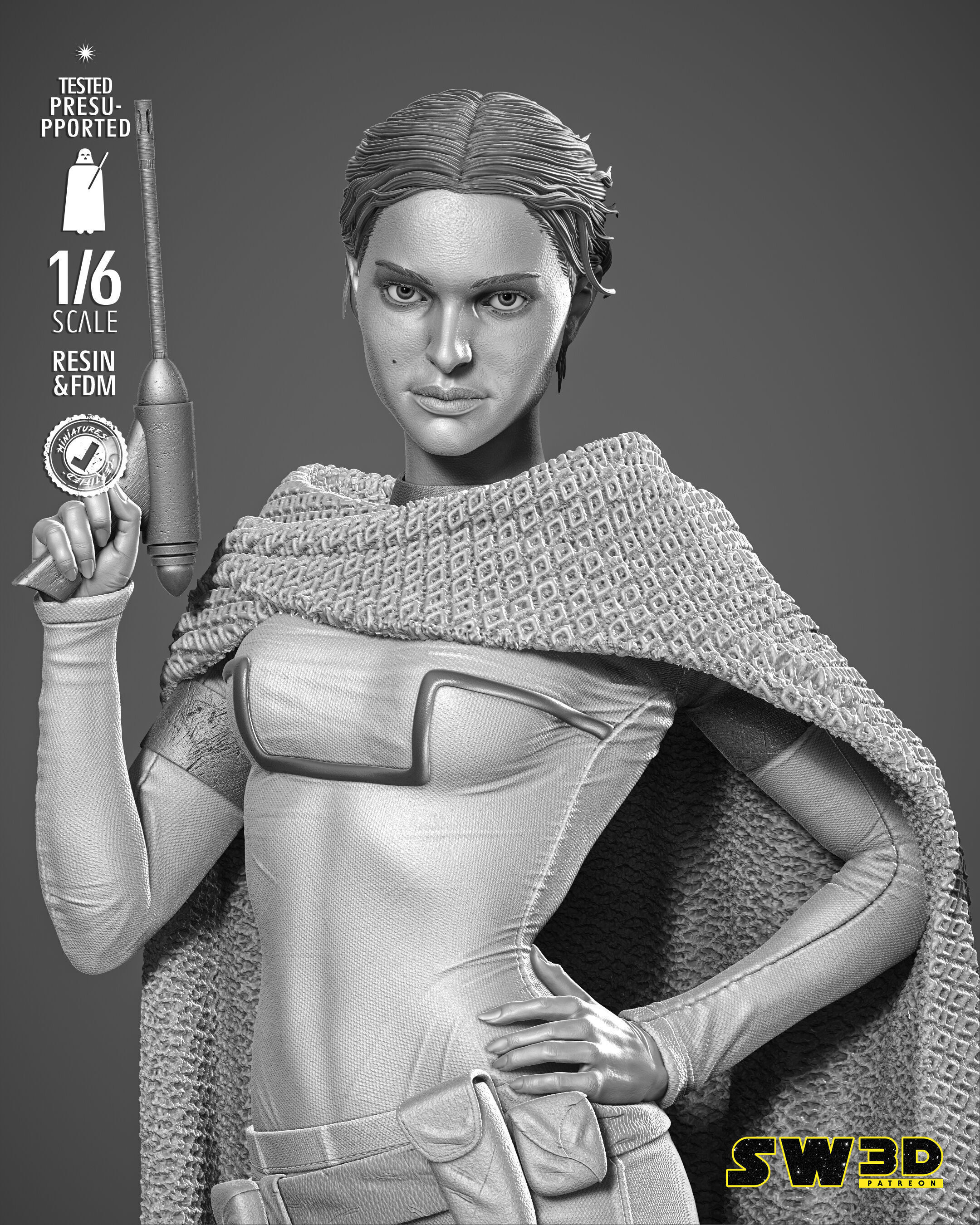 STAR WARS Padme Sculpture 3D print model_15