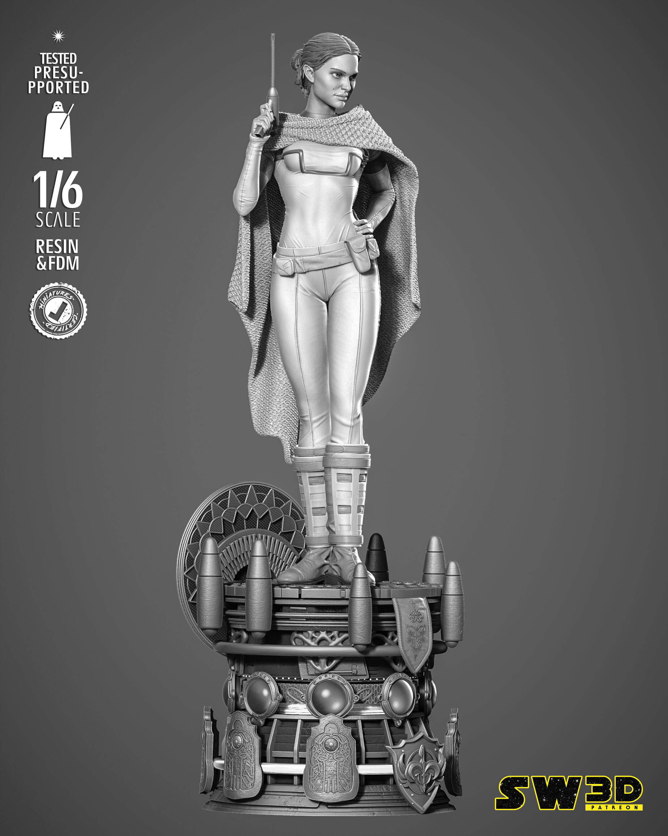 STAR WARS Padme Sculpture 3D print model_11