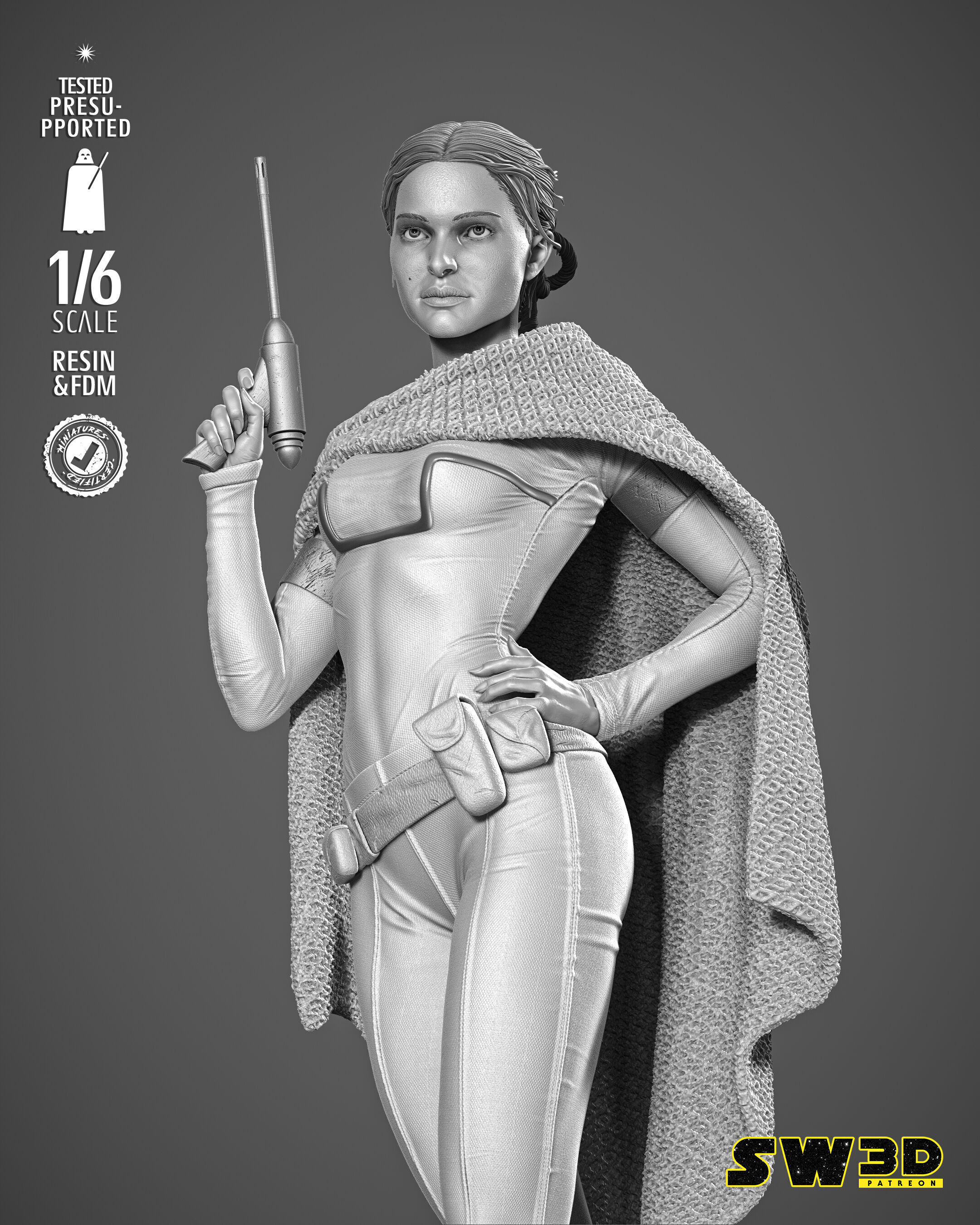 STAR WARS Padme Sculpture 3D print model_44