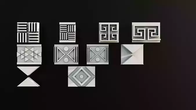 Ornament Pack Vol 31 - Medieval Modern Romanesque 3D model