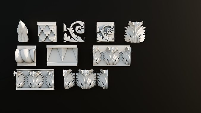 Ornament Pack Vol 22 - Baroque Neoclassicism Antique 3D model