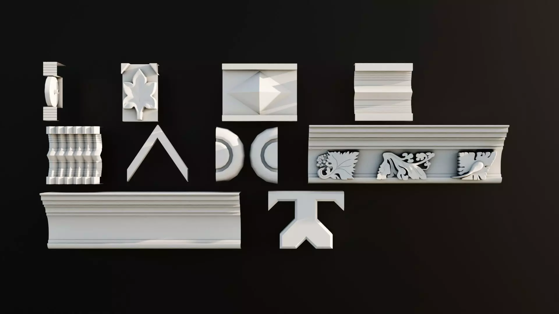 Ornament Pack Vol 19 - Medieval Gothic Romanesque Baroque 3D model_0