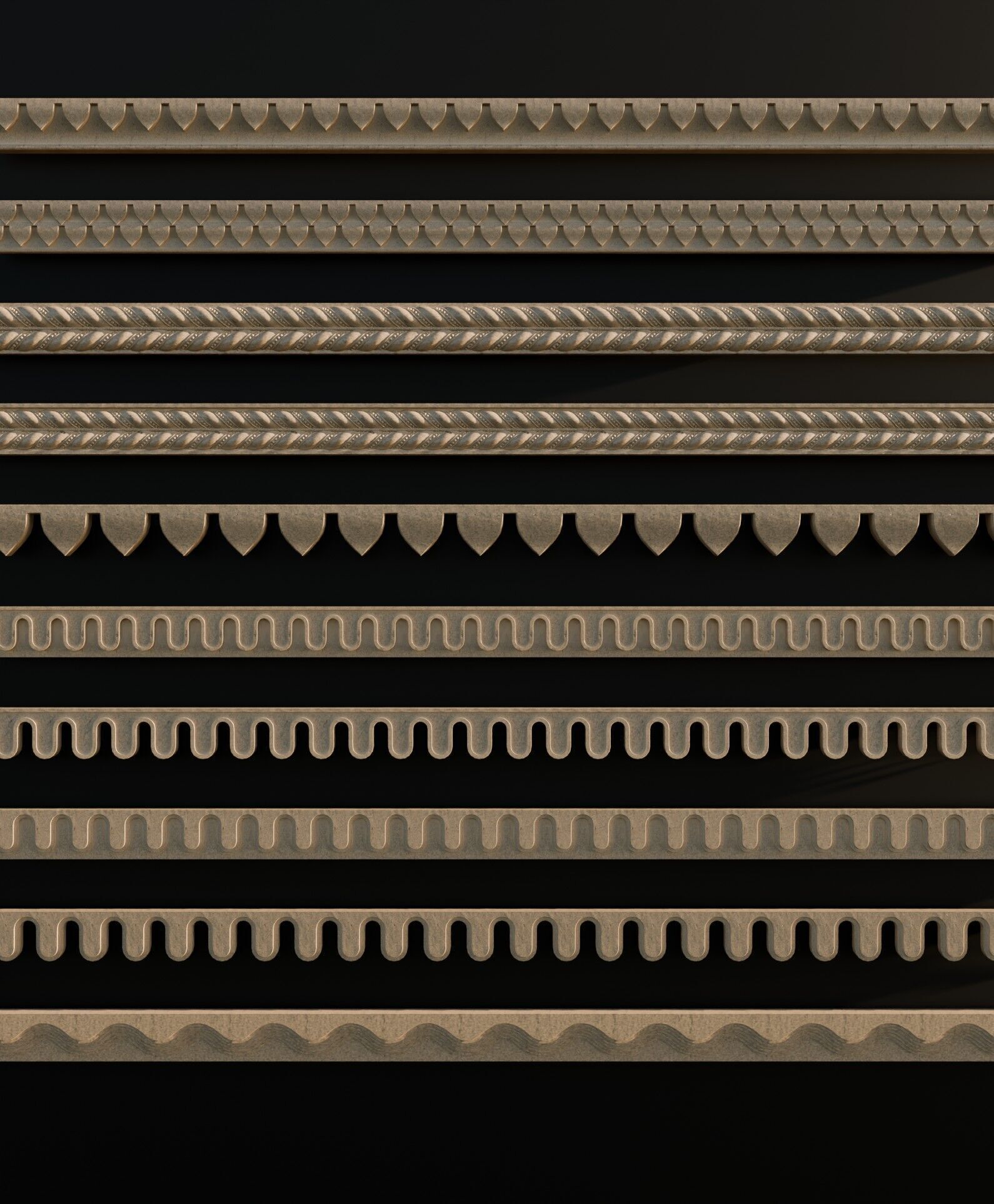 Ornament Pack Vol 17 - Baroque Romanesque Gothic 3D model_1