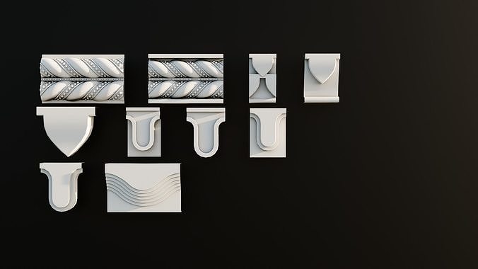 Ornament Pack Vol 17 - Baroque Romanesque Gothic 3D model
