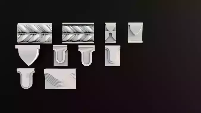 Ornament Pack Vol 17 - Baroque Romanesque Gothic 3D model