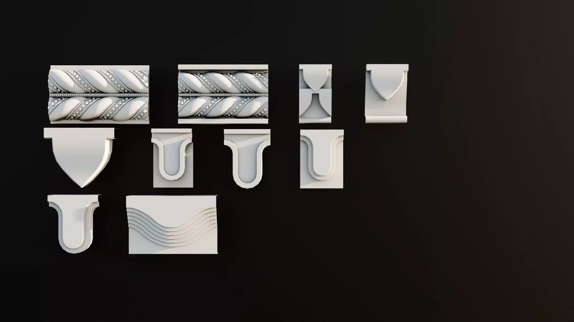 Ornament Pack Vol 17 - Baroque Romanesque Gothic 3D model_0