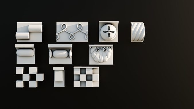 Ornament Pack Vol 15 - Medieval Baroque Gothic 3D model