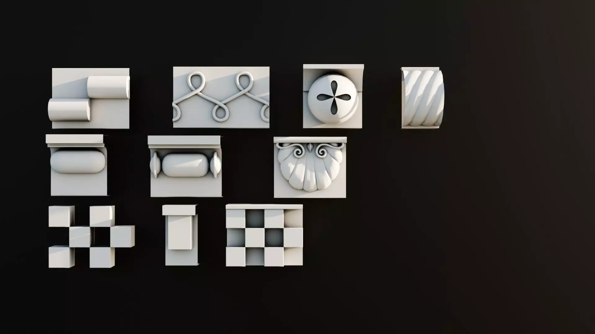 Ornament Pack Vol 15 - Medieval Baroque Gothic 3D model_0