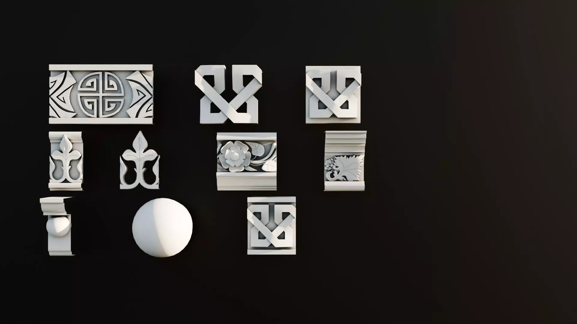 Ornament Pack Vol 13 - Medieval Gothic Baroque 3D model_0