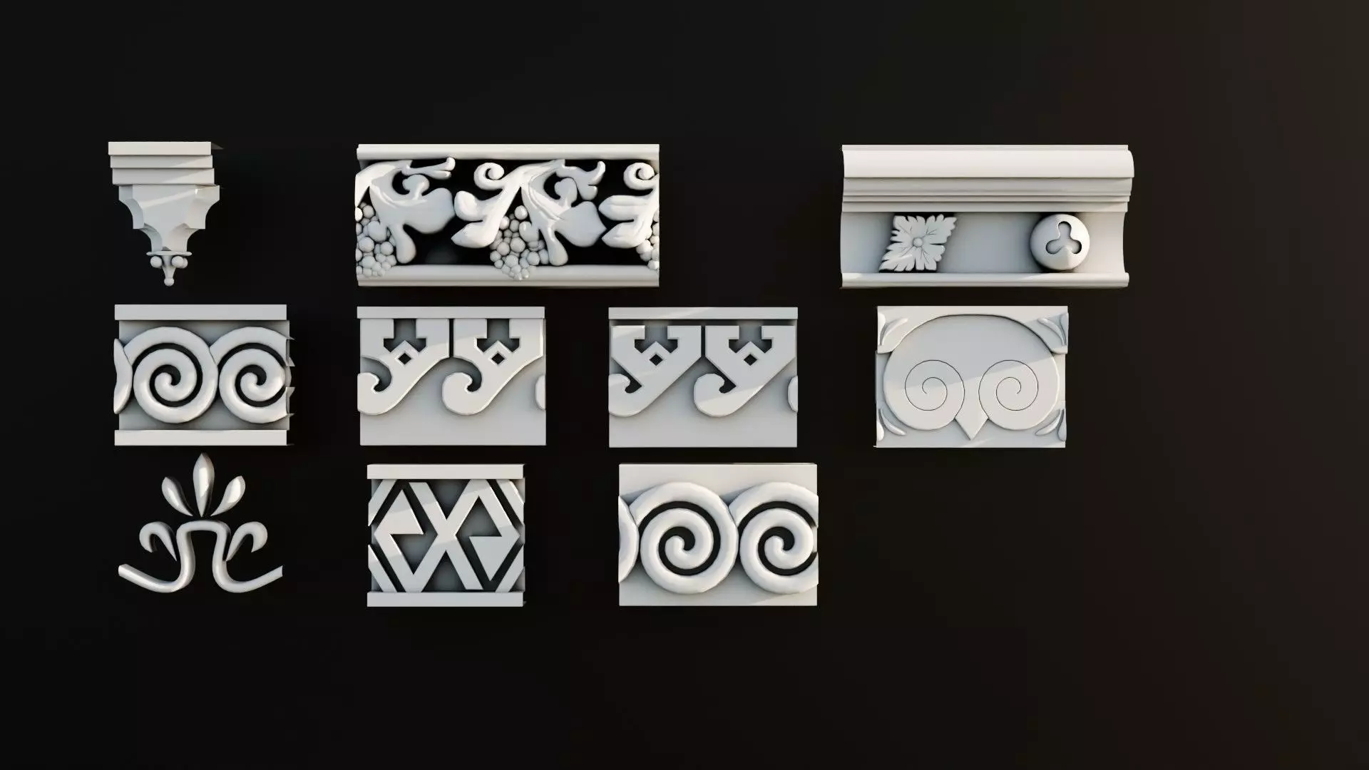 Ornament Pack Vol 12 - Greek Decorative 3D model_0