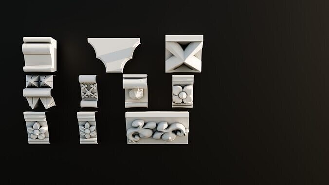 Ornament Pack Vol 11 - Gothic Floral 3D model