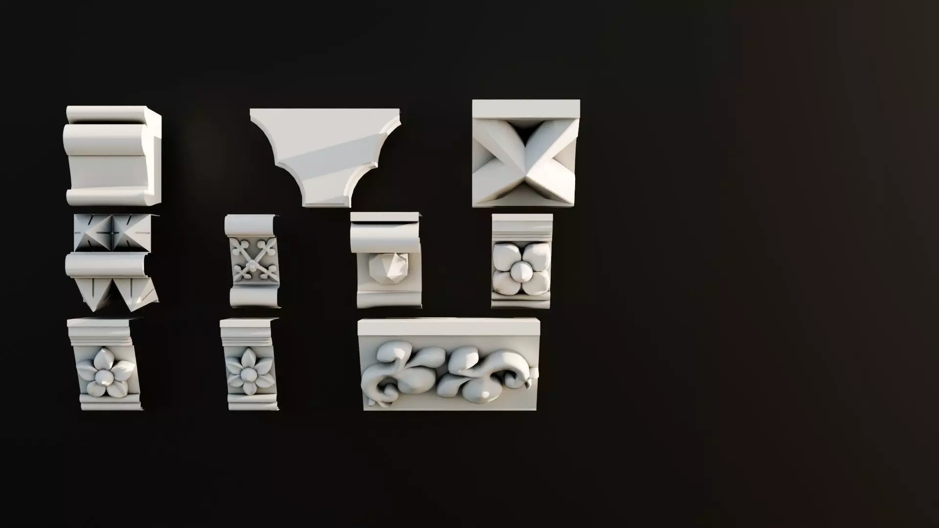 Ornament Pack Vol 11 - Gothic Floral 3D model_0