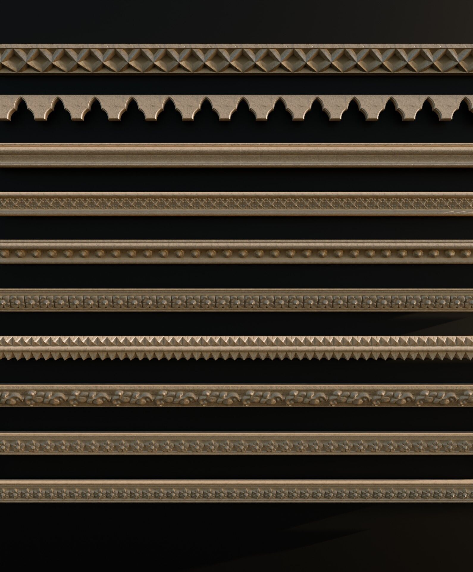 Ornament Pack Vol 11 - Gothic Floral 3D model_1