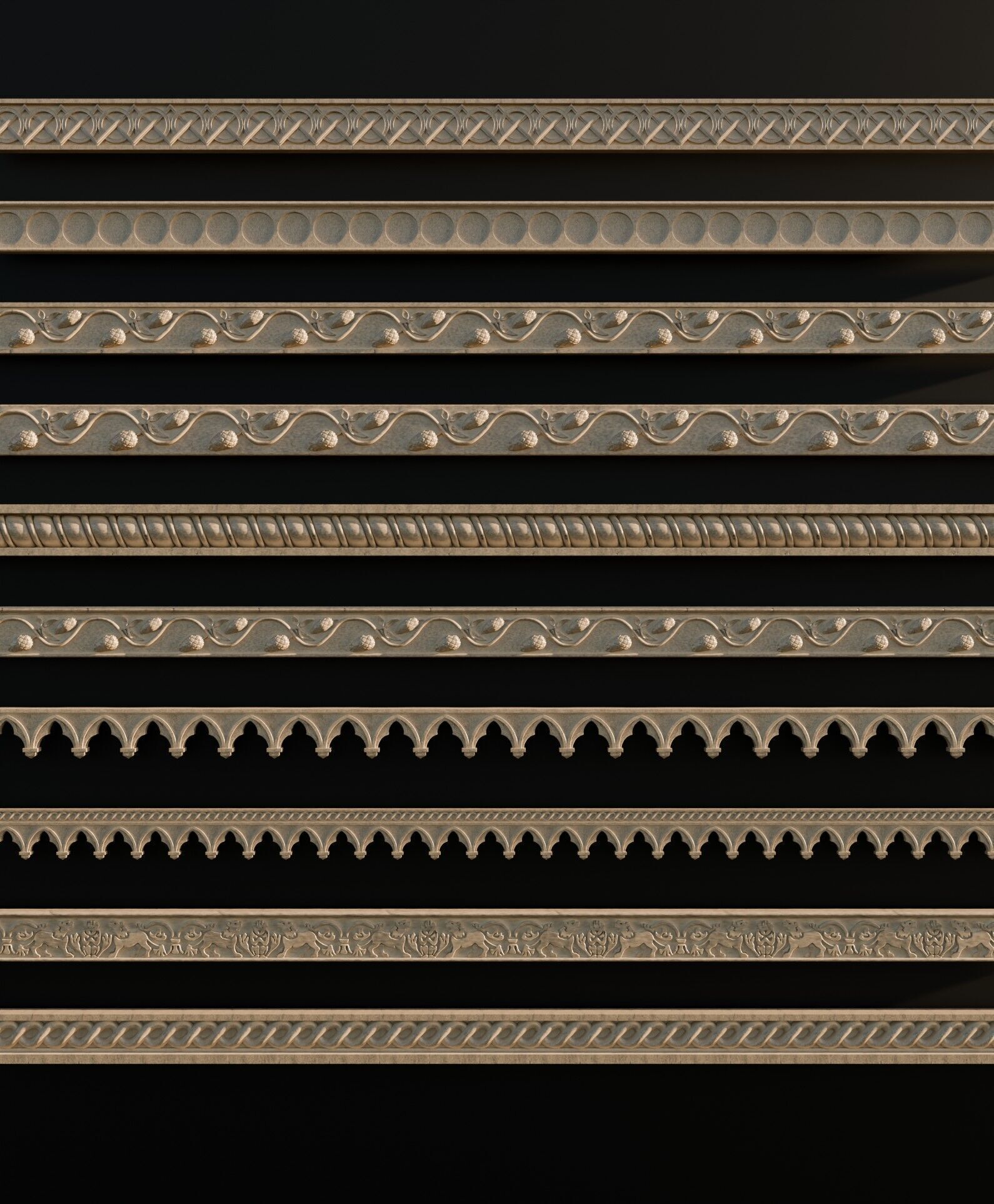 Ornament Pack Vol 9 - Baroque Gothic Medieval 3D model_1